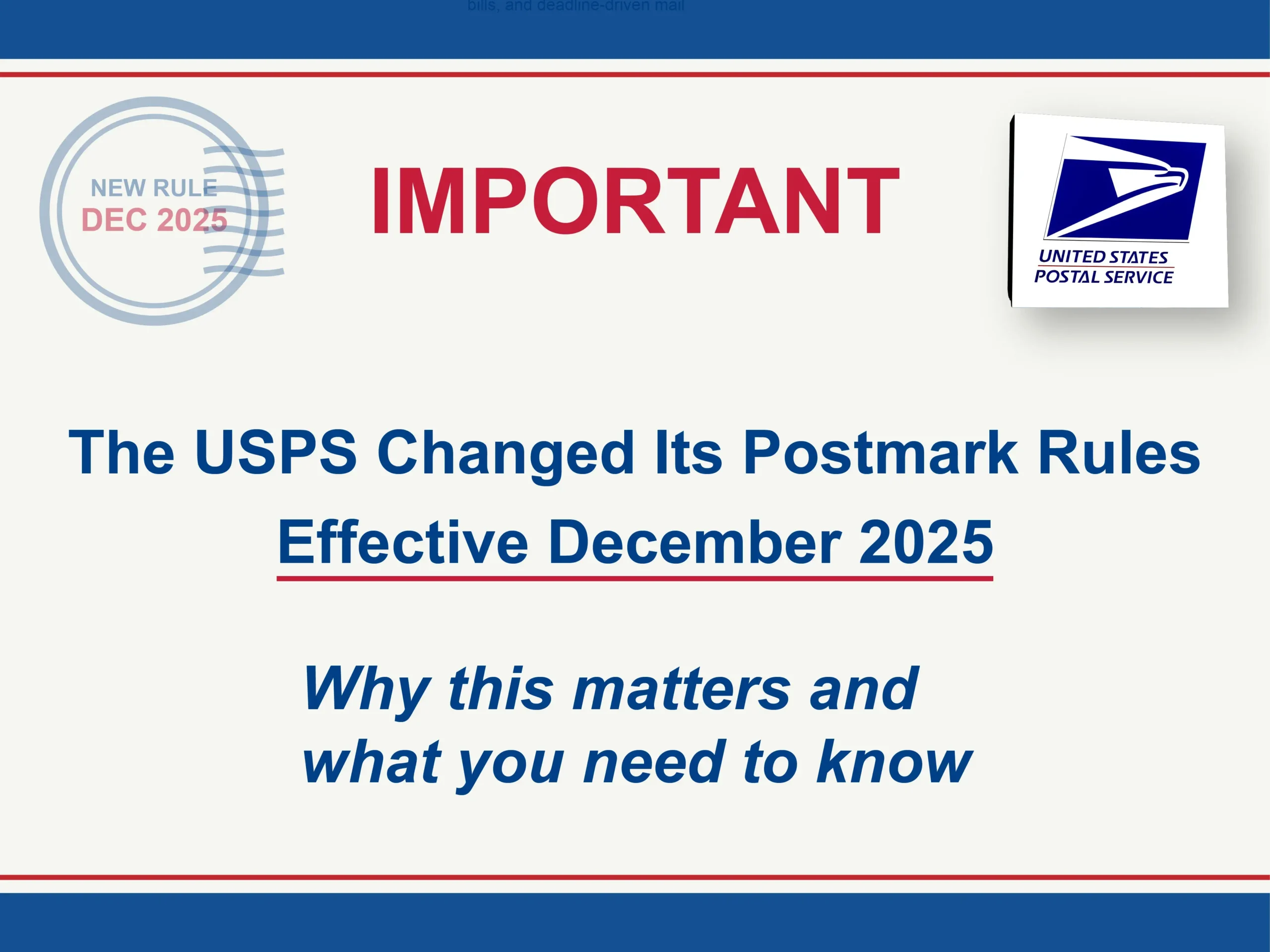 USPS New Rule for Filing Tax Returns